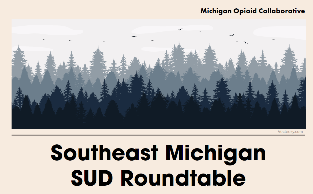 May Southeast MI SUD Roundtable flyer image.